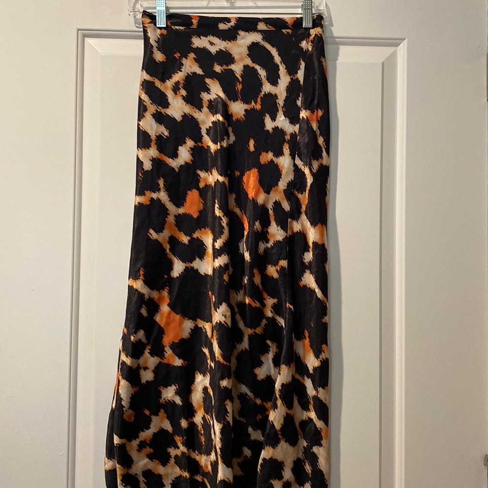 Free People maxi skirt, leopard print, XS